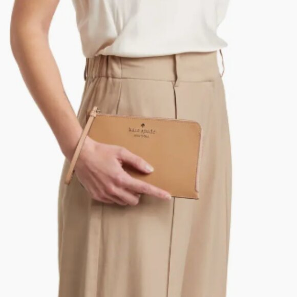 Kate Spade Bags | Kate Spade Cameron Medium Wristlet Light Fawn | Color: Cream - Picture 1 of 8